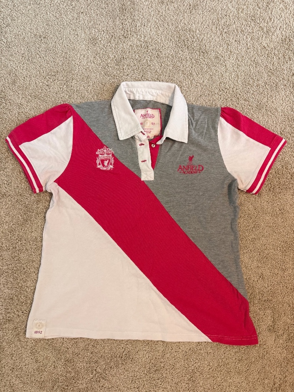 Woman's Liverpool FC Pink & Gray Polo Top - L